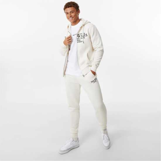 Jack Wills Pinebrook Graphic Zip Hoodie Mens Бледо кафяво 
