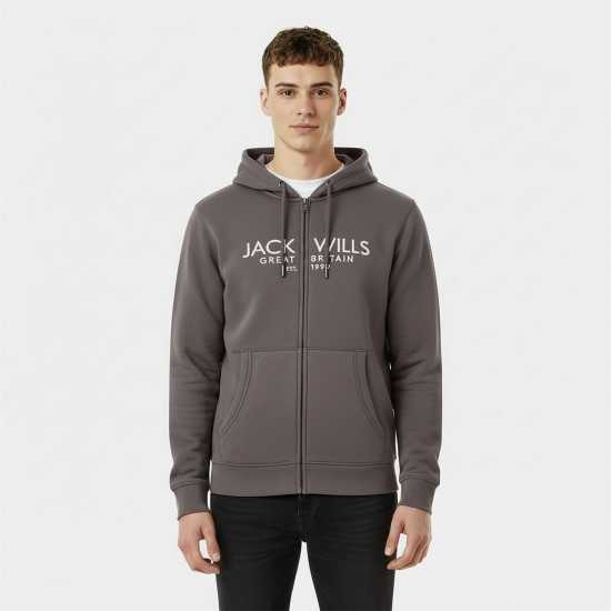 Jack Wills Pinebrook Graphic Zip Hoodie Mens Сланина Jack Wills Pinebrook Graphic Zip Hoodie Mens Сланина