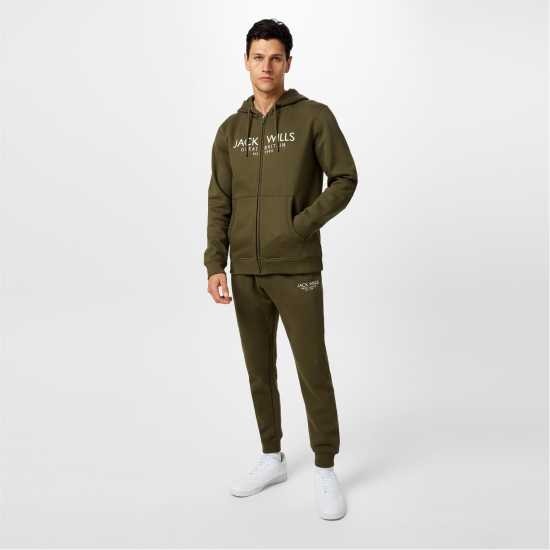 Jack Wills Graphic Zip Hoodie Mens Лист Мъжки суитчъри и блузи с качулки