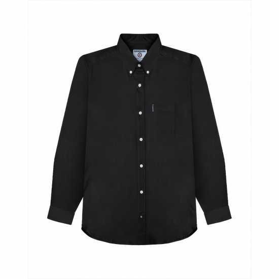Lambretta Long-Sleeve Oxford Shirt Черно Lambretta Long-Sleeve Oxford Shirt Черно