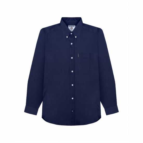 Lambretta Long-Sleeve Oxford Shirt Морска синьо Lambretta Long-Sleeve Oxford Shirt Морска синьо