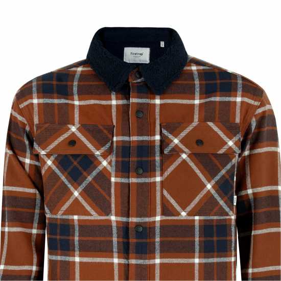 Firetrap Мъжка Риза Borg Check Overshirt Mens Ръст Мъжки ризи
