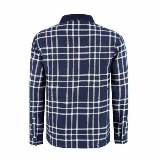 Firetrap Мъжка Риза Borg Check Overshirt Mens Морска синьо Мъжки ризи