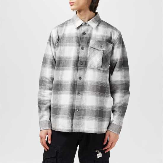 Firetrap Карирана Мъжка Риза Check Shirt Mens Сива проверка Мъжки ризи