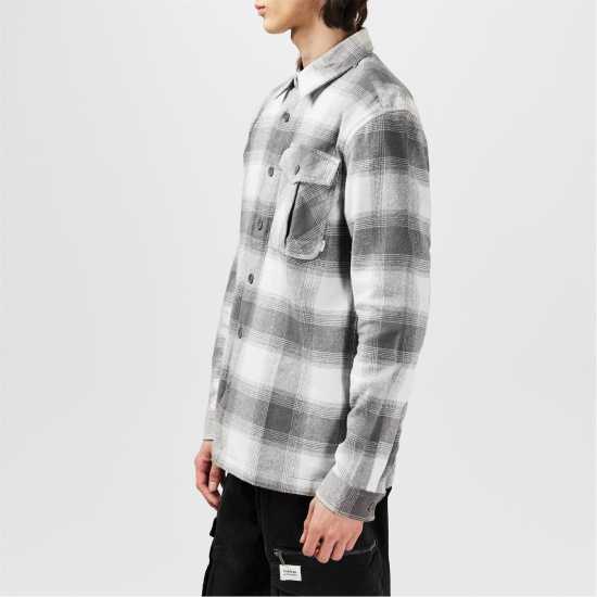 Firetrap Карирана Мъжка Риза Check Shirt Mens Сива проверка Мъжки ризи