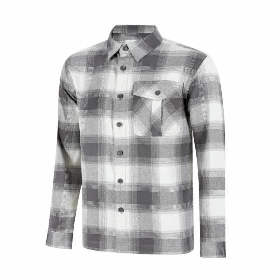 Firetrap Карирана Мъжка Риза Check Shirt Mens Сива проверка Мъжки ризи