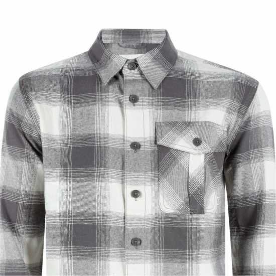 Firetrap Карирана Мъжка Риза Check Shirt Mens Сива проверка Мъжки ризи