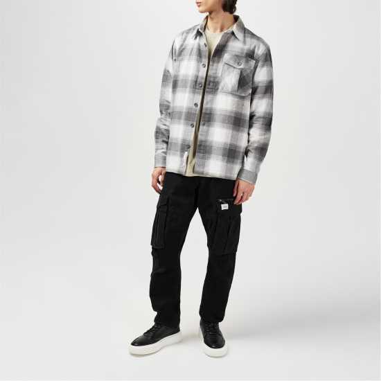 Firetrap Карирана Мъжка Риза Check Shirt Mens Сива проверка Мъжки ризи