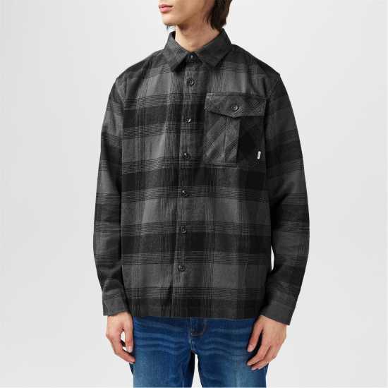 Firetrap Карирана Мъжка Риза Check Shirt Mens Черен проверка Мъжки ризи