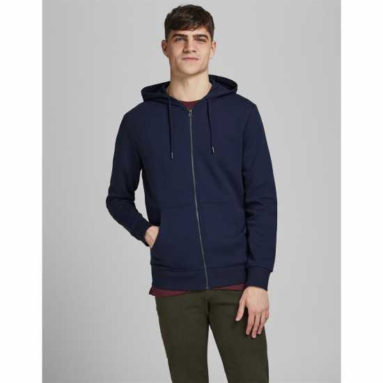 Мъжки полар Jack And Jones Basic Zip Up Hoodie Нави блейзър Jack And Jones Basic Zip Up Hoodie Нави блейзър Мъжки полар