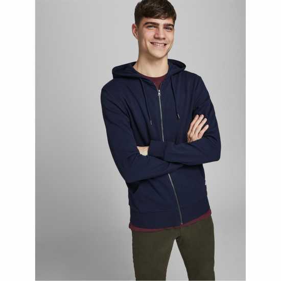 Мъжки полар Jack And Jones Basic Zip Up Hoodie Нави блейзър Jack And Jones Basic Zip Up Hoodie Нави блейзър Мъжки полар