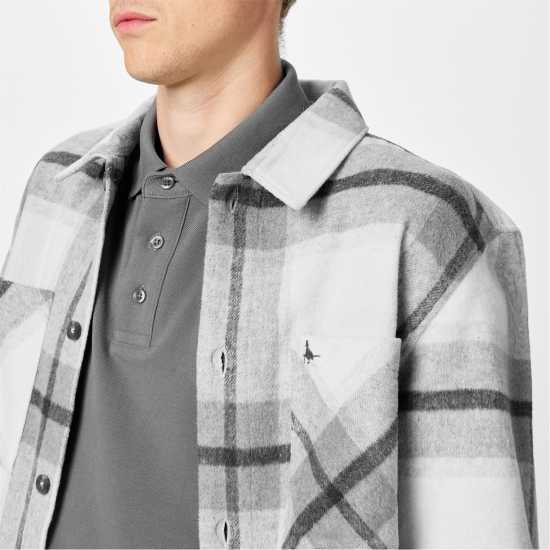 Jack Wills Men's Jw Check Long-Sleeve Patterned Shirt Сиво 