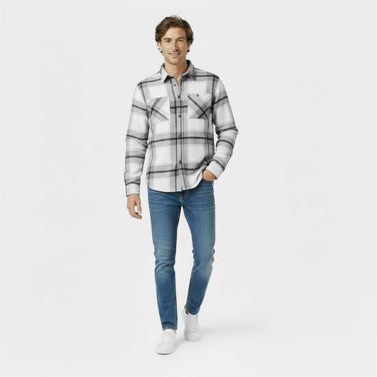 Jack Wills Men's Jw Check Long-Sleeve Patterned Shirt Сиво 