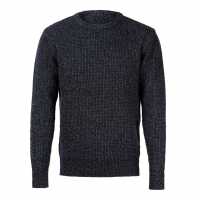Firetrap 2Col Knitted Jumper DarkSlate/Black Мъжки пуловери и жилетки
