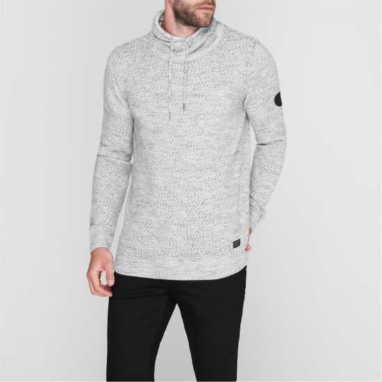 Firetrap Enhanced  Cowl Neck Jumper Men Сив марл 