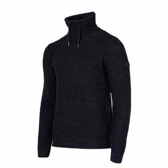 Firetrap Cowl Neck Knitted Jumper Navy - Мъжки пуловери и жилетки