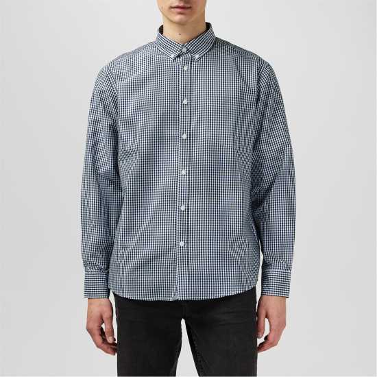 Мъжки ризи Fabric Мъжка Риза Дълъг Ръкав Classic Poplin Long Sleeve Shirt Mens Синьо гингам Fabric Мъжка Риза Дълъг Ръкав Classic Poplin Long Sleeve Shirt Mens Синьо гингам Мъжки ризи