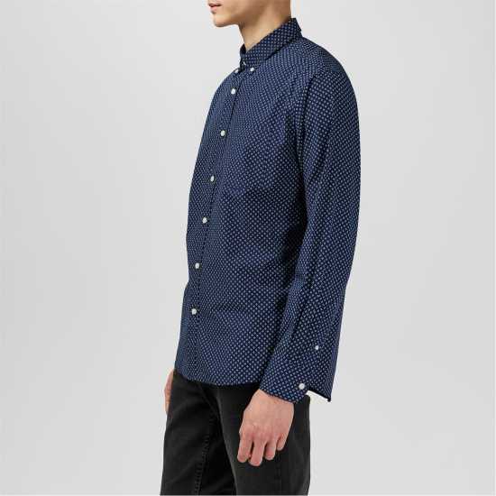 Мъжки ризи Fabric Мъжка Риза Дълъг Ръкав Classic Poplin Long Sleeve Shirt Mens Нви/Бяло Гео Fabric Мъжка Риза Дълъг Ръкав Classic Poplin Long Sleeve Shirt Mens Нви/Бяло Гео Мъжки ризи