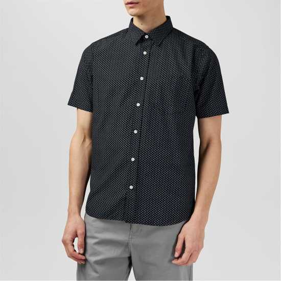 Мъжки ризи Fabric Мъжка Риза Short Sleeve Poplin Shirt Mens Черно Джио Fabric Мъжка Риза Short Sleeve Poplin Shirt Mens Черно Джио Мъжки ризи