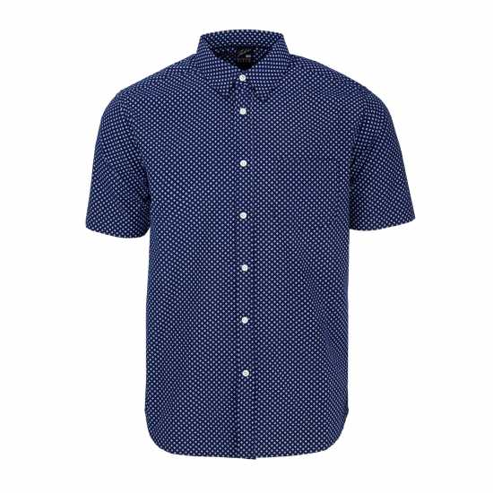 Мъжки ризи Fabric Мъжка Риза Short Sleeve Poplin Shirt Mens Нви/Бяло Гео Fabric Мъжка Риза Short Sleeve Poplin Shirt Mens Нви/Бяло Гео Мъжки ризи