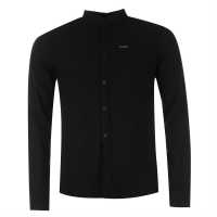 Firetrap Basic Oxford Shirt Black Мъжко облекло за едри хора
