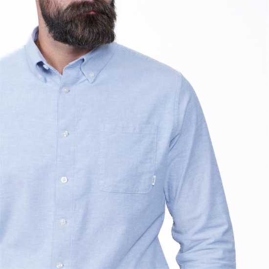 Firetrap Мъжка Риза Оксфорд Basic Oxford Shirt Mens Синьо Мъжки ризи