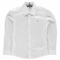 Tommy Hilfiger Junior Boys Long Sleeve Poplin Shirt White 