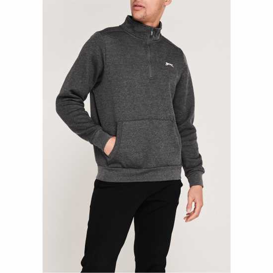 Slazenger Мъжки Полар С Цип Zip Fleece Mens Тъмно сиво марл Мъжки полар