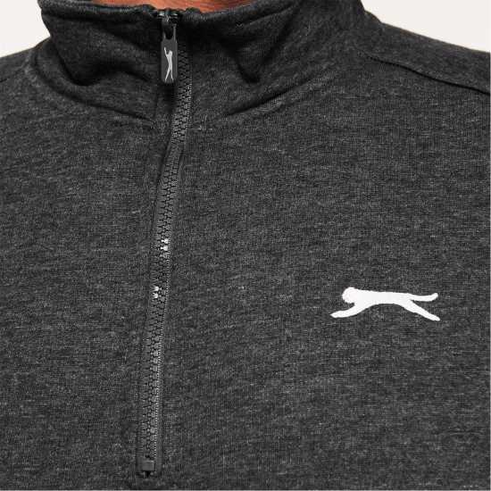 Slazenger Мъжки Полар С Цип Zip Fleece Mens Тъмно сиво марл Мъжки полар