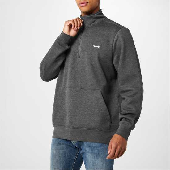Мъжки полар Slazenger Мъжки Полар С Цип Zip Fleece Mens Charcoal Marl Slazenger Мъжки Полар С Цип Zip Fleece Mens Charcoal Marl Мъжки полар
