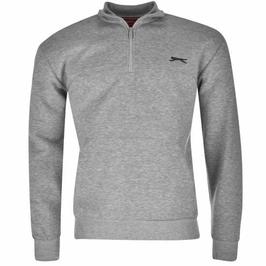 Slazenger Мъжки Полар С Цип Zip Fleece Mens Сив марл Мъжки полар