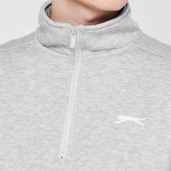 Slazenger Мъжки Полар С Цип Zip Fleece Mens Сив марл Мъжки полар
