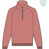 Пуловер С Цип Farah Jim Zip Jumper Pink Rose Мъжки полар