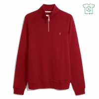 Пуловер С Цип Farah Jim Zip Jumper Crimson Мъжки полар