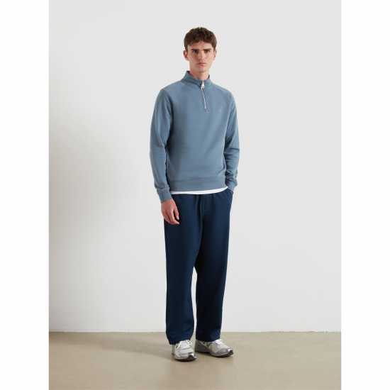 Пуловер С Цип Farah Jim Zip Jumper Chalk Blue 413 Мъжки полар