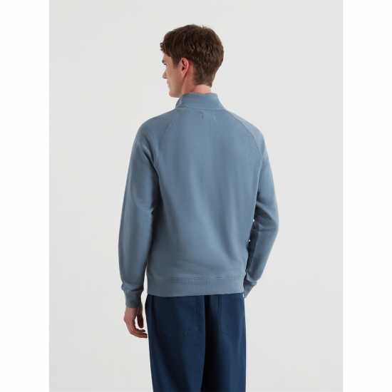 Пуловер С Цип Farah Jim Zip Jumper Chalk Blue 413 Мъжки полар