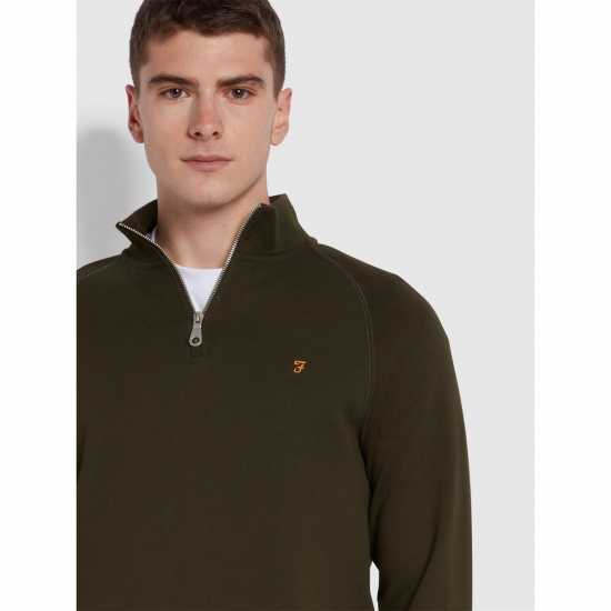 Пуловер С Цип Farah Jim Zip Jumper Evergreen Мъжки полар