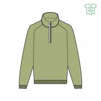 Пуловер С Цип Farah Jim Zip Jumper Sage Green Мъжки полар