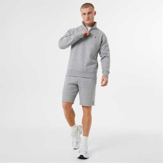 Мъжки полар Jack Wills Barchester Quarter Zip Sweatshirt Сив марл Jack Wills Barchester Quarter Zip Sweatshirt Сив марл Мъжки полар