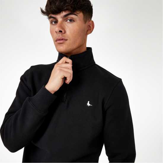 Jack Wills Jack Barchester Quarter Zip Sweatshirt Черно 
