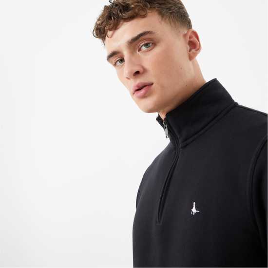 Мъжки полар Jack Wills Barchester Quarter Zip Sweatshirt Черно Jack Wills Barchester Quarter Zip Sweatshirt Черно Мъжки полар