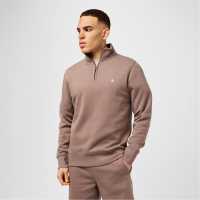 Jack Wills Barchester Quarter Zip Sweatshirt Тухла Розова Мъжки полар