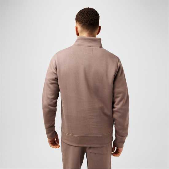 Jack Wills Barchester Quarter Zip Sweatshirt Тухла Розова Мъжки полар