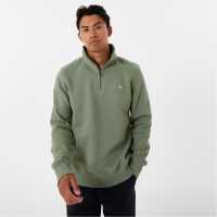 Jack Wills Barchester Quarter Zip Sweatshirt dusky green Мъжки полар