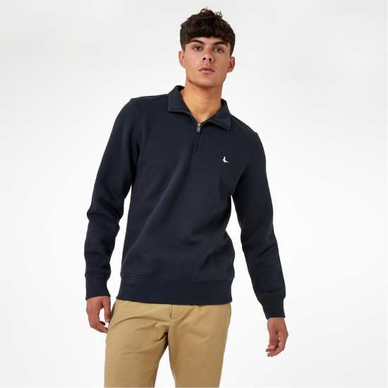 Jack Wills Barchester Quarter Zip Sweatshirt Морска синьо Мъжки полар