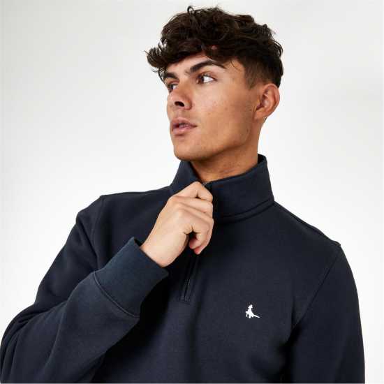 Jack Wills Jack Barchester Quarter Zip Sweatshirt Морска синьо Jack Wills Jack Barchester Quarter Zip Sweatshirt Морска синьо
