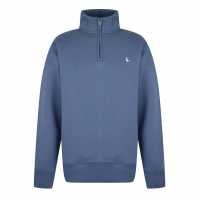 Мъжки полар Jack Wills Barchester Quarter Zip Sweatshirt Винтажно индиго Jack Wills Barchester Quarter Zip Sweatshirt Винтажно индиго Мъжки полар