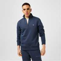 Мъжки полар Jack Wills Barchester Quarter Zip Sweatshirt Нощно небе Jack Wills Barchester Quarter Zip Sweatshirt Нощно небе Мъжки полар