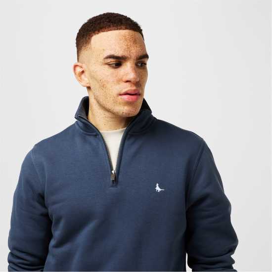 Мъжки полар Jack Wills Barchester Quarter Zip Sweatshirt Нощно небе Jack Wills Barchester Quarter Zip Sweatshirt Нощно небе Мъжки полар