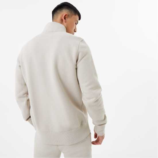 Jack Wills Barchester Quarter Zip Sweatshirt Камък Мъжки полар